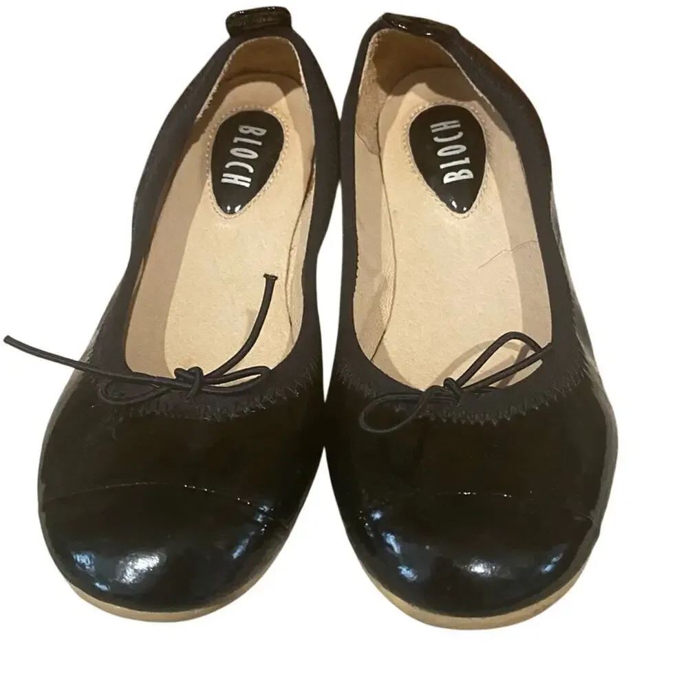 Black Patent Leather Ballet Flats sz 11.5 Girls